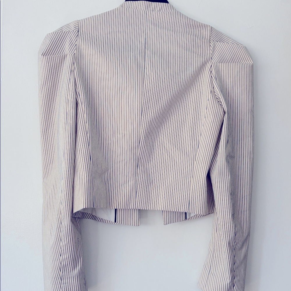 Zara Basic Size Small Short Striped Jacket - image 8